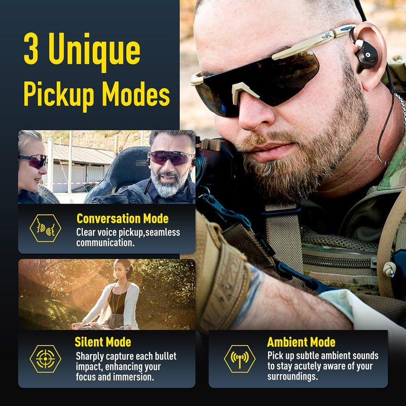 EARMOR Electronic Shooting Ear Protection Bluetooth 5.4, Shooting Ear Buds NRR 26dB Noise Cancelling & 6X Sound Amplication - Image 4